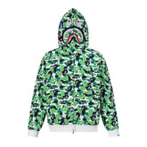 BAPE Shark Full Zip Camo Hoodie (Green Camo)