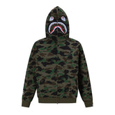 BAPE Shark Full Zip Camo Hoodie (Dark Green Camo)