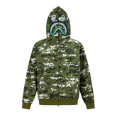 BAPE Shark Full Zip Snowflake Camo Hoodie (Green)