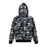 BAPE Shark Full Zip Camo Hoodie (Black & Charcoal Camo)